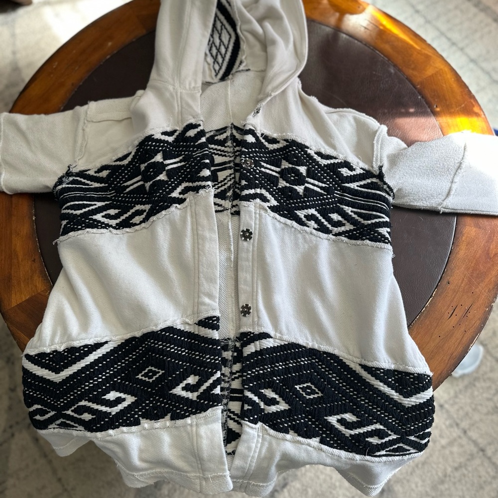 free People tribal, hooded cardigan/jacket